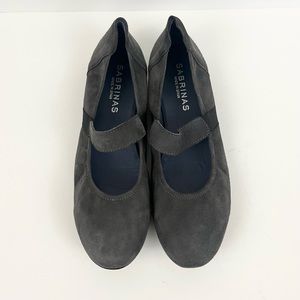 Sabrinas Gray Leather Suede Ballet Flats Women’s Size 42